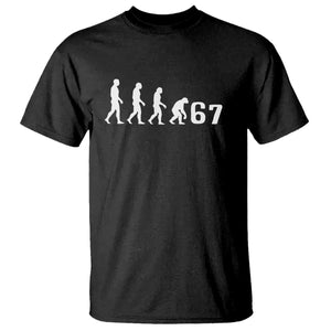 Funny 67 Reverse Evolution T Shirt Sarcastic Six Seven Meme TS02 Black Print Your Wear