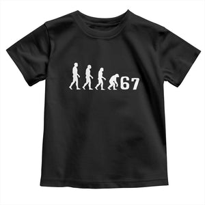 Funny 67 Reverse Evolution Toddler T Shirt Sarcastic Six Seven Meme TS02 Black Print Your Wear