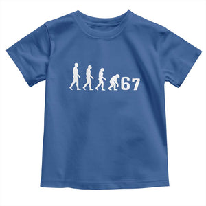 Funny 67 Reverse Evolution Toddler T Shirt Sarcastic Six Seven Meme TS02 Royal Blue Print Your Wear