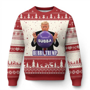 Bubba Trump Blowing Balloon Meme Ugly Christmas Sweater Funny Political Scandal Parody for Viral Humor Fans TS02 Beige Red Print Your Wear