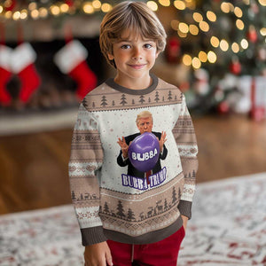 Bubba Trump Blowing Balloon Meme Ugly Christmas Sweater Funny Political Scandal Parody for Viral Humor Fans TS02 Mocha Mousse Print Your Wear