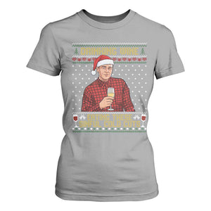 Funny Ed Gein Christmas Meme T Shirt For Women Drinking Wine Eating This Sinful Cold Cuts Viral Scene Naughty Holiday - Print Your Wear