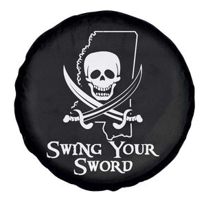 Pirate Skull Spare Tire Cover Swing Your Sword Motivational Quote TS02 Print Your Wear