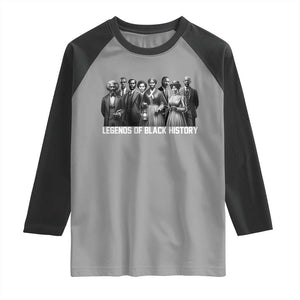 Legends of Black History Raglan Shirt Civil Rights Leaders TS02 Sport Gray Black Print Your Wear