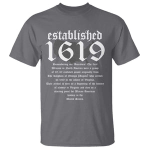 African American History T Shirt Project 1619 Established American Map Retro Vintage TS02 Charcoal Print Your Wear