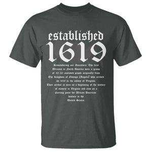 African American History T Shirt Project 1619 Established American Map Retro Vintage TS02 Dark Heather Print Your Wear