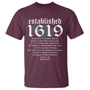 African American History T Shirt Project 1619 Established American Map Retro Vintage TS02 Maroon Print Your Wear