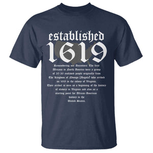 African American History T Shirt Project 1619 Established American Map Retro Vintage TS02 Navy Print Your Wear