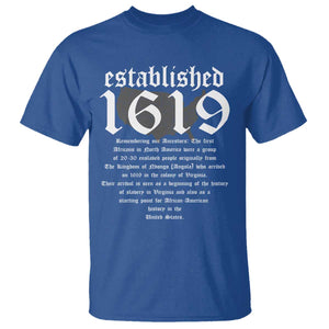 African American History T Shirt Project 1619 Established American Map Retro Vintage TS02 Royal Blue Print Your Wear