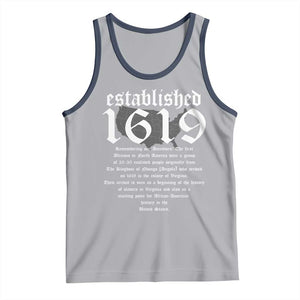 African American History Tank Top Project 1619 Established American Map Retro Vintage TS02 Athletic Heather Navy Print Your Wear