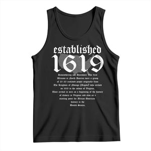 African American History Tank Top Project 1619 Established American Map Retro Vintage TS02 Black Print Your Wear