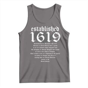 African American History Tank Top Project 1619 Established American Map Retro Vintage TS02 Deep Heather Print Your Wear