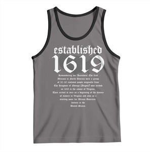 African American History Tank Top Project 1619 Established American Map Retro Vintage TS02 Deep Heather Black Print Your Wear