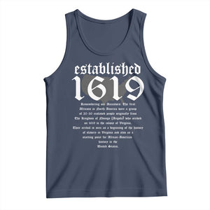 African American History Tank Top Project 1619 Established American Map Retro Vintage TS02 Navy Print Your Wear