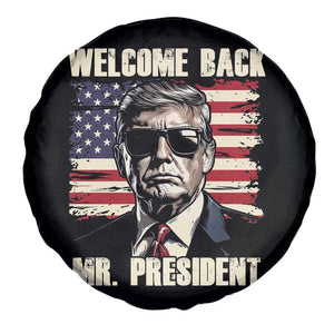 Trump Won 2024 Spare Tire Cover Welcome Back Mr President 47 Victory American Flag TS02 Print Your Wear