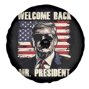 Trump Won 2024 Spare Tire Cover Welcome Back Mr President 47 Victory American Flag TS02 Print Your Wear