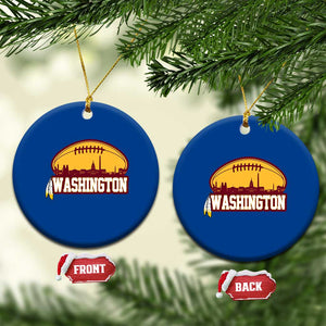 Washington Ceramic Ornament Football Native American Feather TS02 1pc Blue Print Your Wear
