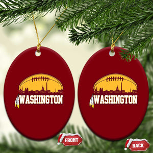 Washington Ceramic Ornament Football Native American Feather TS02 Print Your Wear