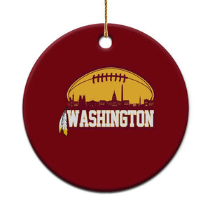 Washington Ceramic Ornament Football Native American Feather TS02 1pc Red Print Your Wear