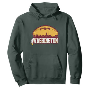 Washington Skyline Native American Feather Pride Hoodie Football Sports Fan TS02 Dark Forest Green Print Your Wear