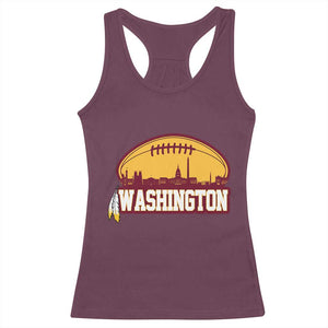 Washington Skyline Native American Feather Pride Racerback Tank Top Football Sports Fan TS02 Maroon Print Your Wear