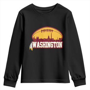 Washington Skyline Native American Feather Pride Youth Sweatshirt Football Sports Fan TS02 Black Print Your Wear