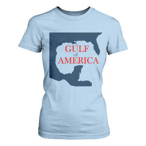 Trump America's Gulf T Shirt For Women North America Map TS02 Light Blue Print Your Wear