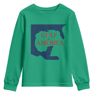 Trump America's Gulf Youth Sweatshirt North America Map TS02 Irish Green Print Your Wear