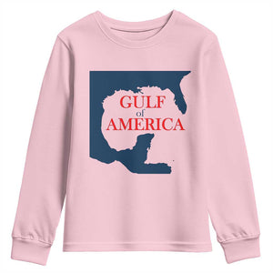Trump America's Gulf Youth Sweatshirt North America Map TS02 Light Pink Print Your Wear