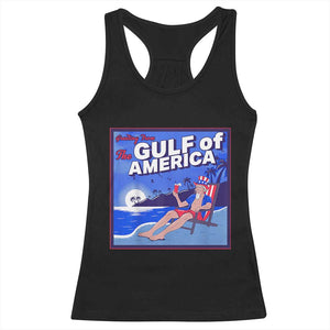 Trump America's Gulf Racerback Tank Top Greeting from the Patriot Uncle Sam TS02 Black Print Your Wear