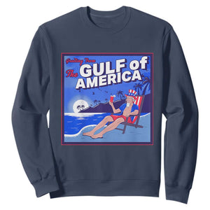 Trump America's Gulf Sweatshirt Greeting from the Patriot Uncle Sam TS02 Navy Print Your Wear