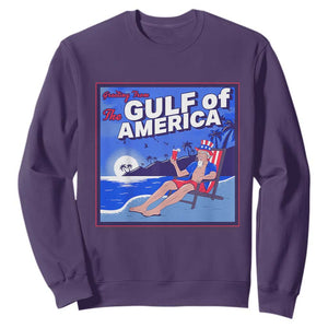 Trump America's Gulf Sweatshirt Greeting from the Patriot Uncle Sam TS02 Purple Print Your Wear