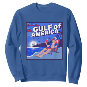 Trump America's Gulf Sweatshirt Greeting from the Patriot Uncle Sam TS02 Royal Blue Print Your Wear