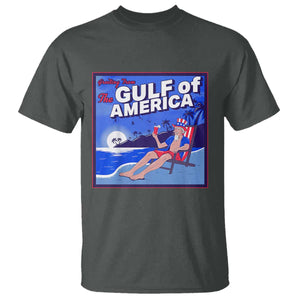 Trump America's Gulf T Shirt Greeting from the Patriot Uncle Sam TS02 Dark Heather Print Your Wear