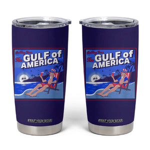 Trump America's Gulf Tumbler Cup Greeting from the Patriot Uncle Sam TS02 Royal Blue Print Your Wear