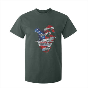 Trump America's Gulf T Shirt For Kid Northen America Map American Flag TS02 Dark Forest Green Print Your Wear