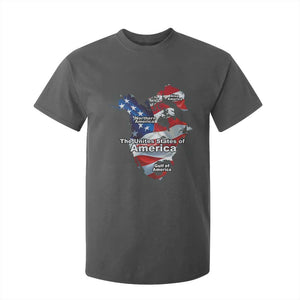 Trump America's Gulf T Shirt For Kid Northen America Map American Flag TS02 Dark Heather Print Your Wear