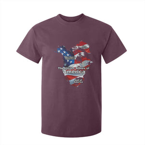 Trump America's Gulf T Shirt For Kid Northen America Map American Flag TS02 Maroon Print Your Wear
