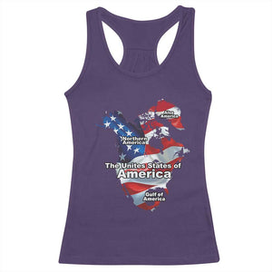 Trump America's Gulf Racerback Tank Top Northen America Map American Flag TS02 Purple Print Your Wear