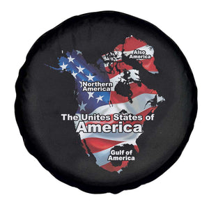 Trump America's Gulf Spare Tire Cover Northen America Map American Flag TS02 Print Your Wear