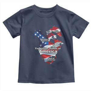 Trump America's Gulf Toddler T Shirt Northen America Map American Flag TS02 Navy Print Your Wear