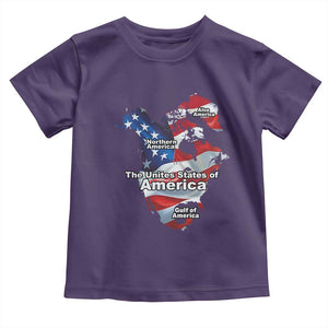 Trump America's Gulf Toddler T Shirt Northen America Map American Flag TS02 Purple Print Your Wear