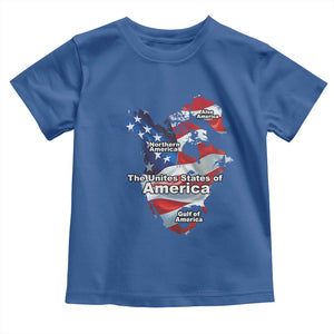 Trump America's Gulf Toddler T Shirt Northen America Map American Flag TS02 Royal Blue Print Your Wear