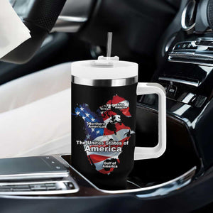 Trump America's Gulf Tumbler With Handle Northen America Map American Flag TS02 Print Your Wear