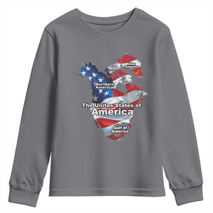 Trump America's Gulf Youth Sweatshirt Northen America Map American Flag TS02 Charcoal Print Your Wear