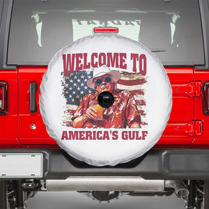 Trump Welcome To America's Gulf Spare Tire Cover US Flag TS02 White Print Your Wear