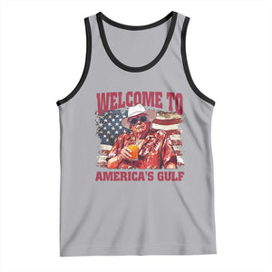 Trump Welcome To America's Gulf Tank Top US Flag TS02 Athletic Heather Black Print Your Wear