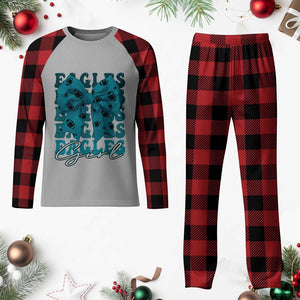 Eagle Girls Plaid Pajama Set Midnight Green Coquette Bow Retro Vintage TS02 Buffalo Plaid Print Your Wear
