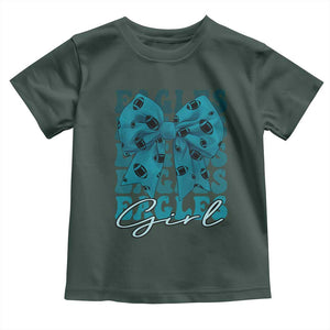 Eagle Girls Coquette Bow Retro Vintage Toddler T Shirt TS02 Dark Forest Green Print Your Wear