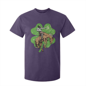 St Patrick's Day Lucky Cowboy T Shirt For Kid Retro Vintage Clover TS02 Purple Print Your Wear